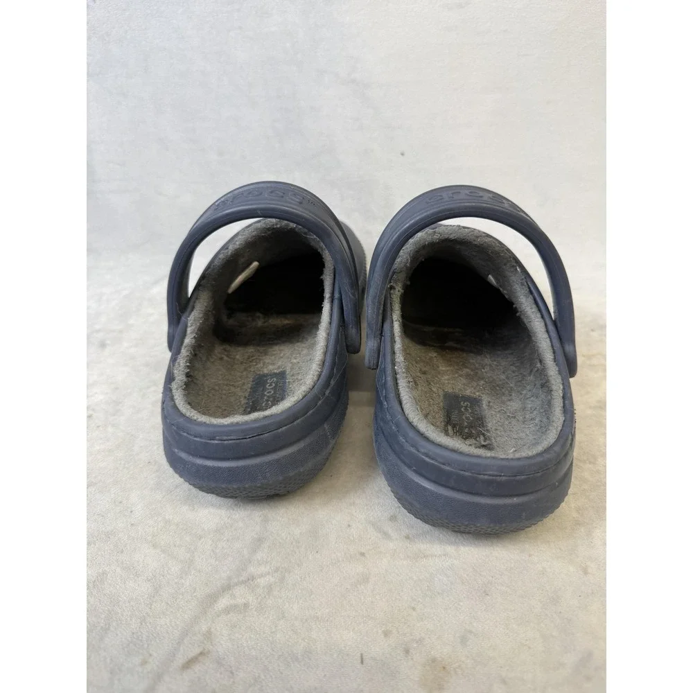 Crocs Shoes Kids Size C6 Navy Classic Lined Clog‎ Fleece Fuzzy Warm Slip On Cozy